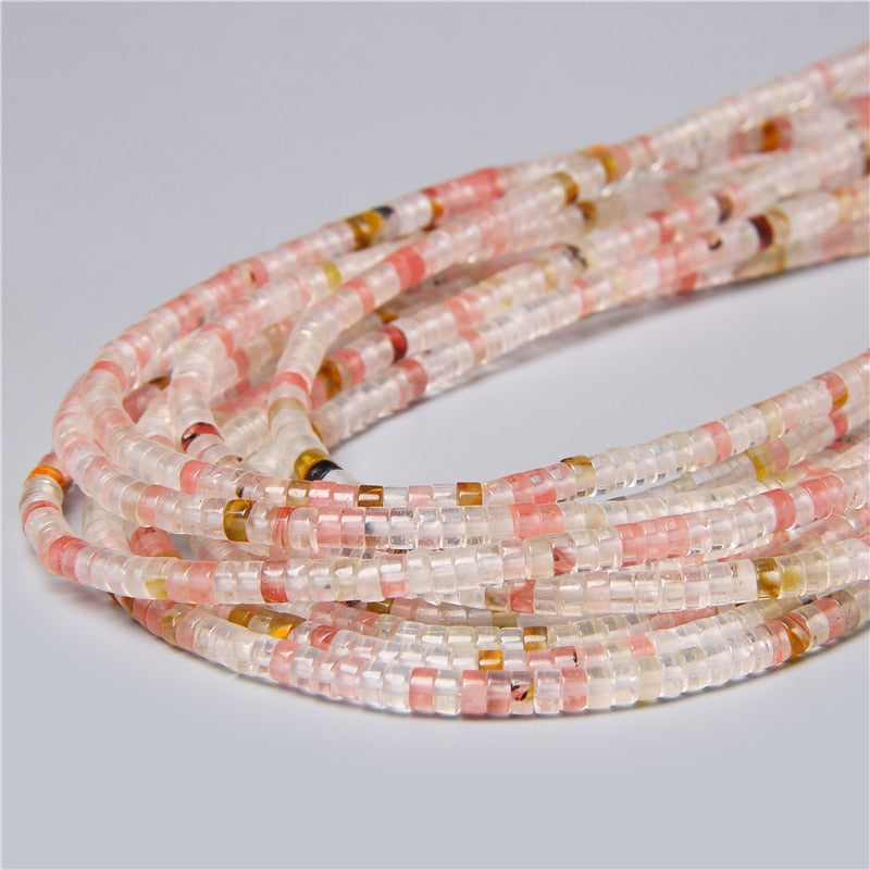 Natural Flat Disc Round Stone Crystal Jades Spacer Beads