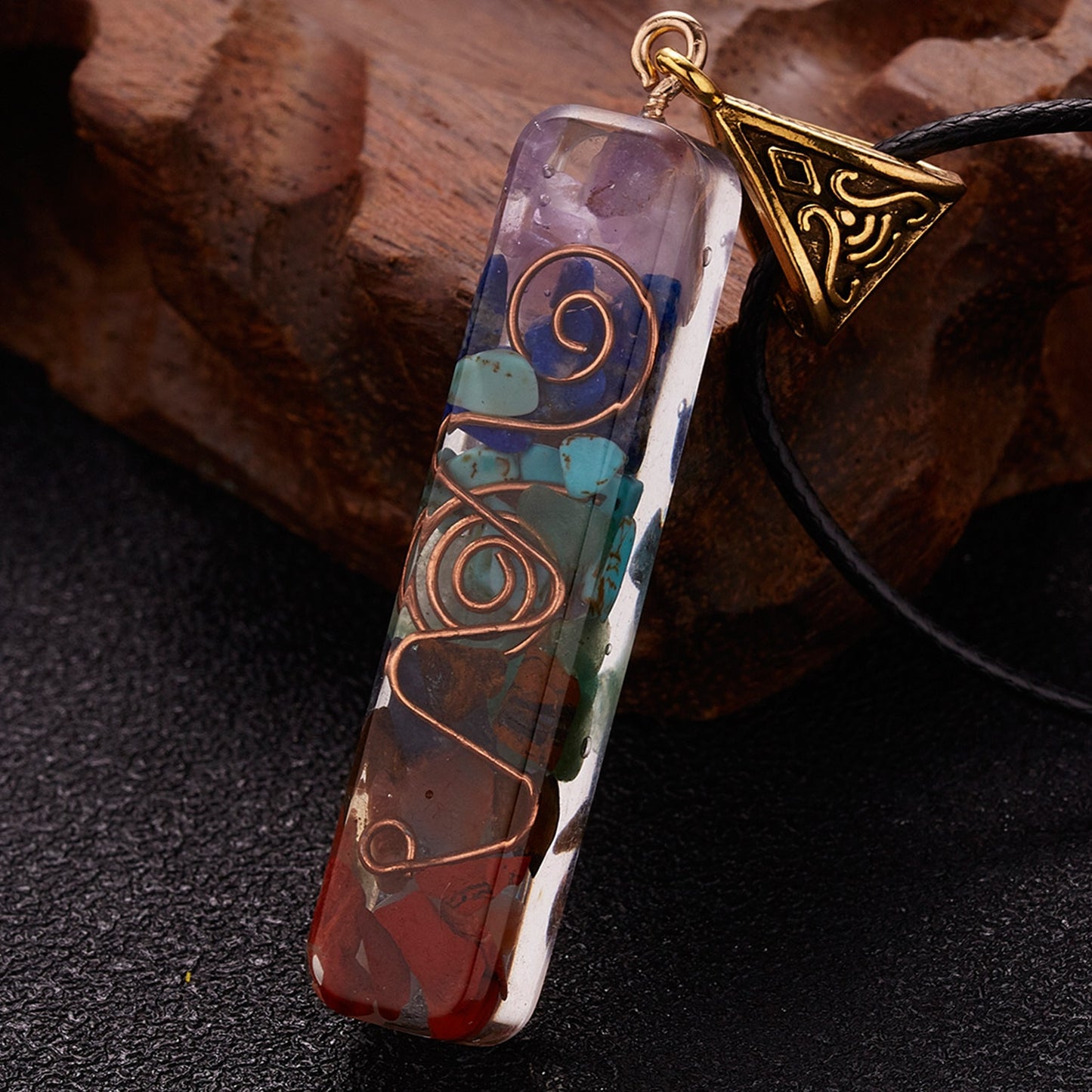 Charm Seven Chakras Healing Necklace