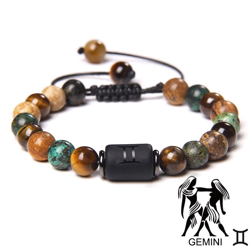 12 Zodiac Signs Constellation Bracelet Natural Picture