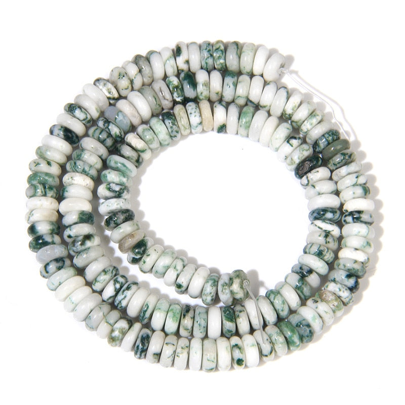 Natural Stone Slice Bead Agates Jades Flat Spacer