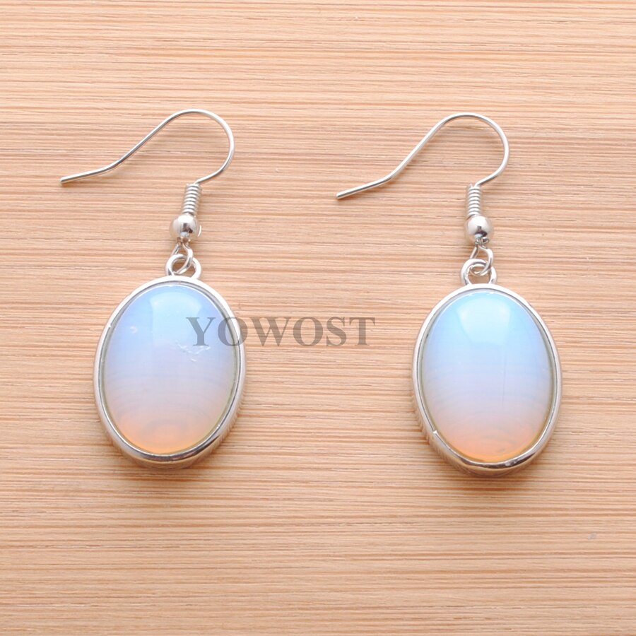 1 Pairs Natural Stone Dangle Earrings Beads