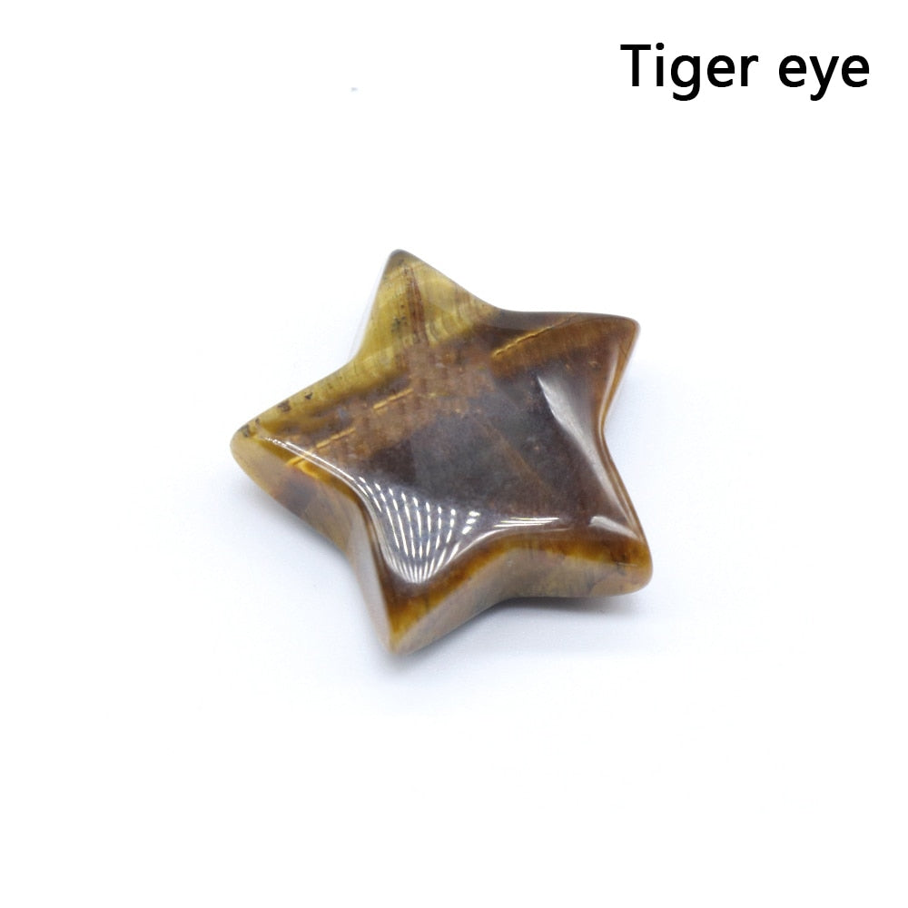 Pentagram Statue Rose Quartz Amethyst Healing Crystal