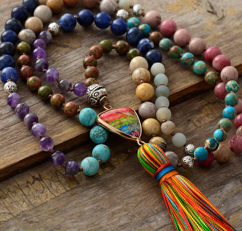 Gorgeous New Natural Stones Chakra Charm Triangle