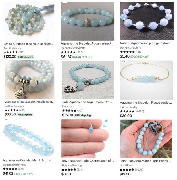 Semi-Aquamarines Blue Jades Stone Gem Stone