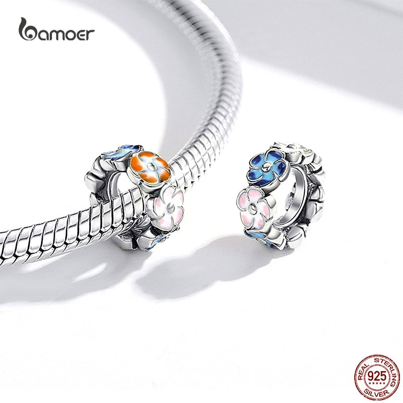 Butterfly Charms Beads Purple Flower Rainbow DIY Bracelets