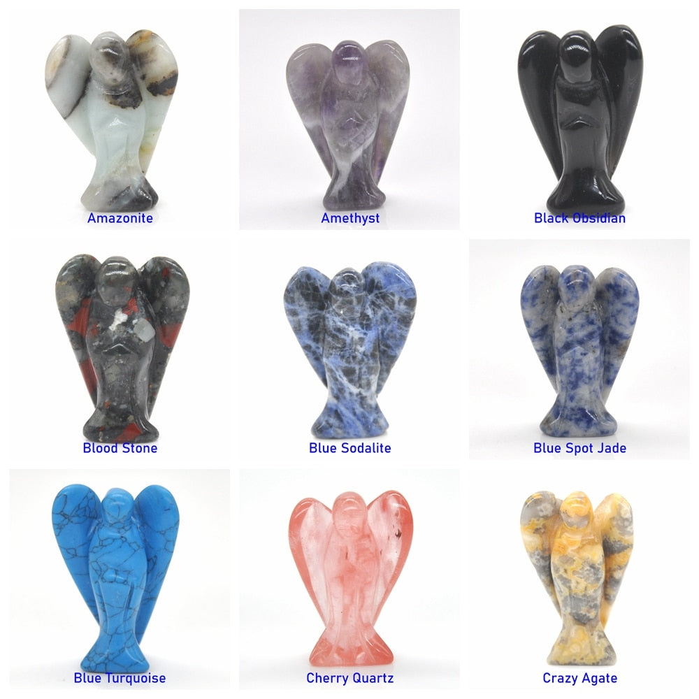 Guardian Angel Figurine Natural Healing Crystal Gem