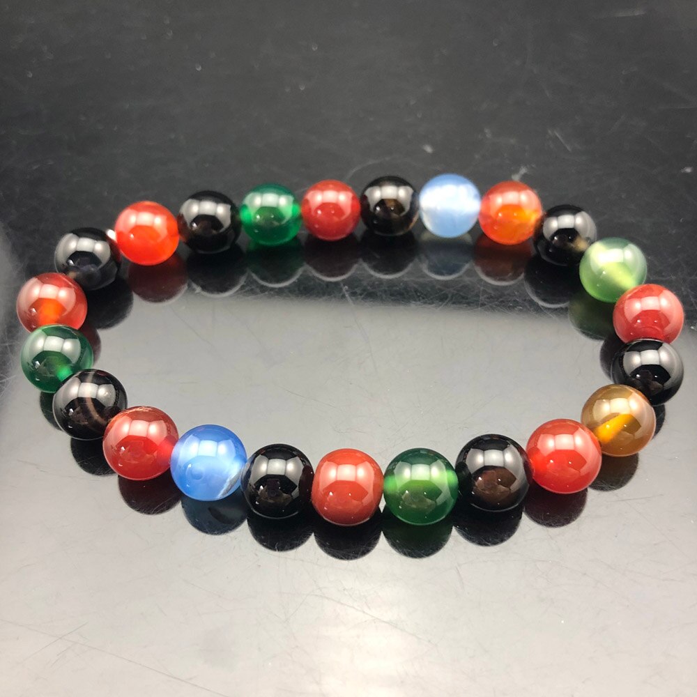 Chakra Quartz Crystal Agate Bracelet Men Natural Stone