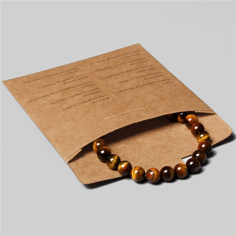 Men Bracelet Natural Hematite Tiger Eye Bead