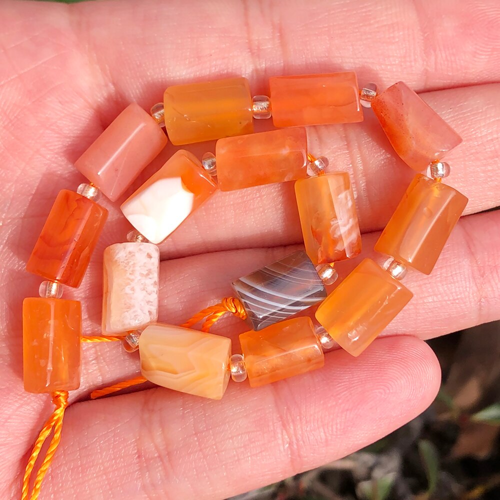 Aquamarines Jades Stone Cylinder Loose Beads