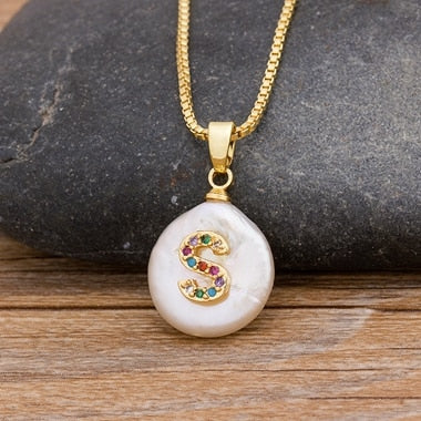 Initial Alphabet A-Z Letters Natural Freshwater Pearl