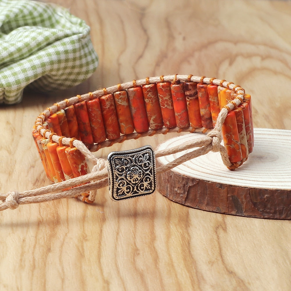 Bohemian Cylinder Emperor Stone Bracelet Vintage