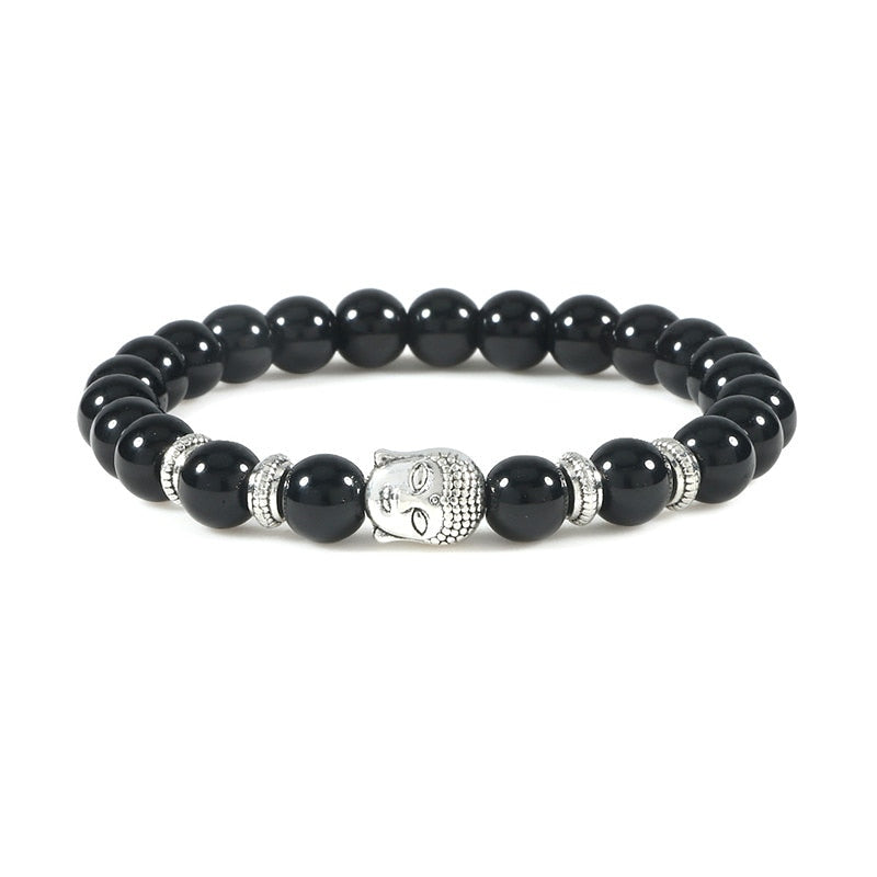 Natural Tiger Eye Black Lava Stone Bracelet for Men