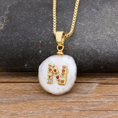 Initial Alphabet A-Z Letters Natural Freshwater Pearl