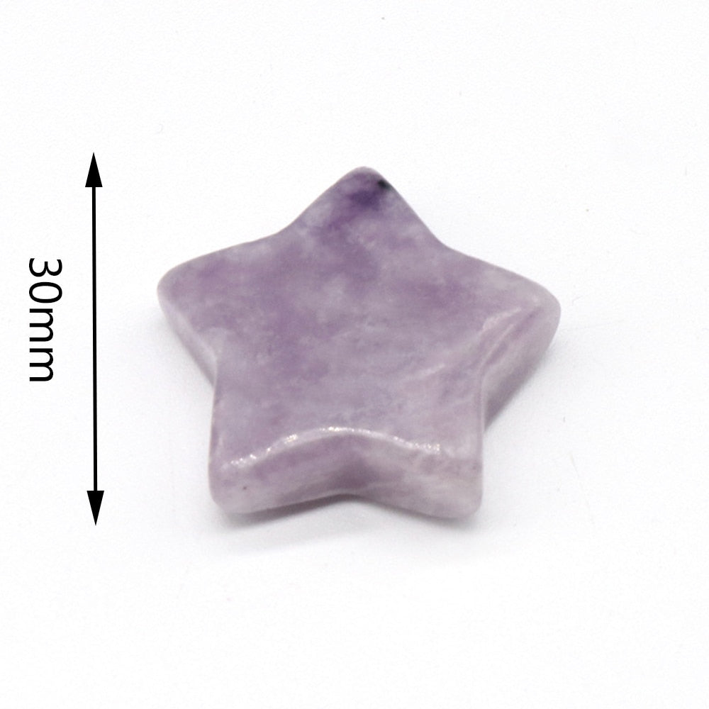 Pentagram Statue Rose Quartz Amethyst Healing Crystal