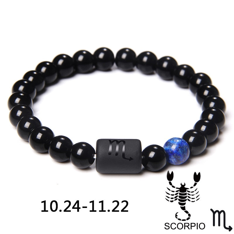 12 Constellation Zodiac Signs Beads Couples Bracelet