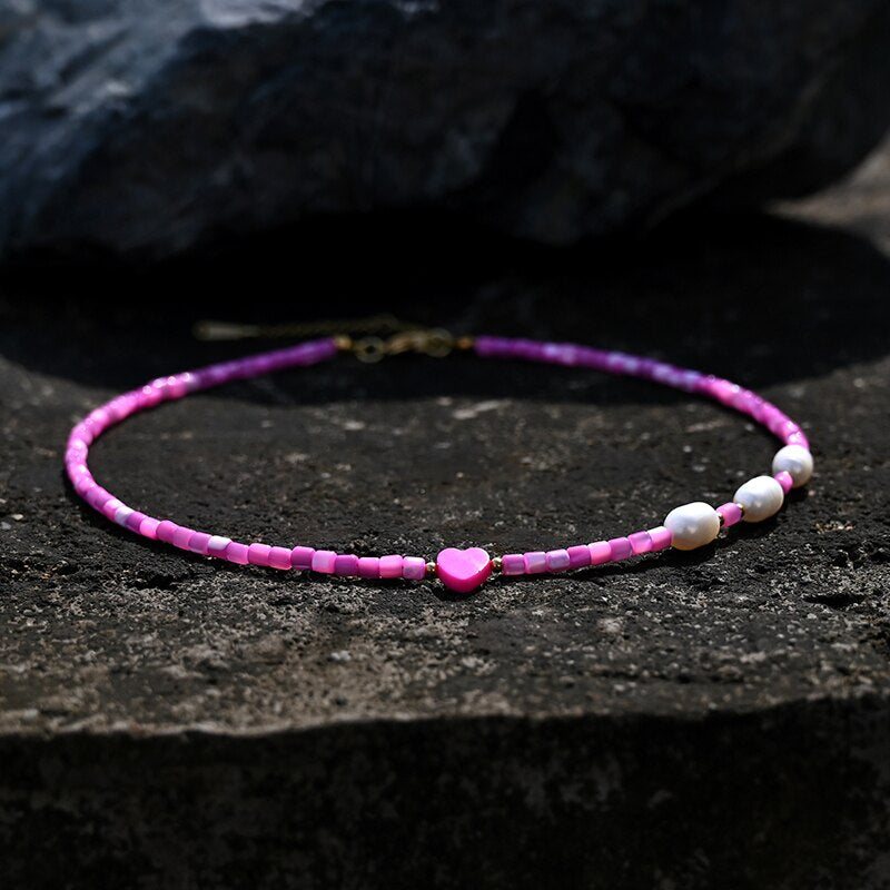 Natural Shell Beads Woman Choker Freshwater Pearl