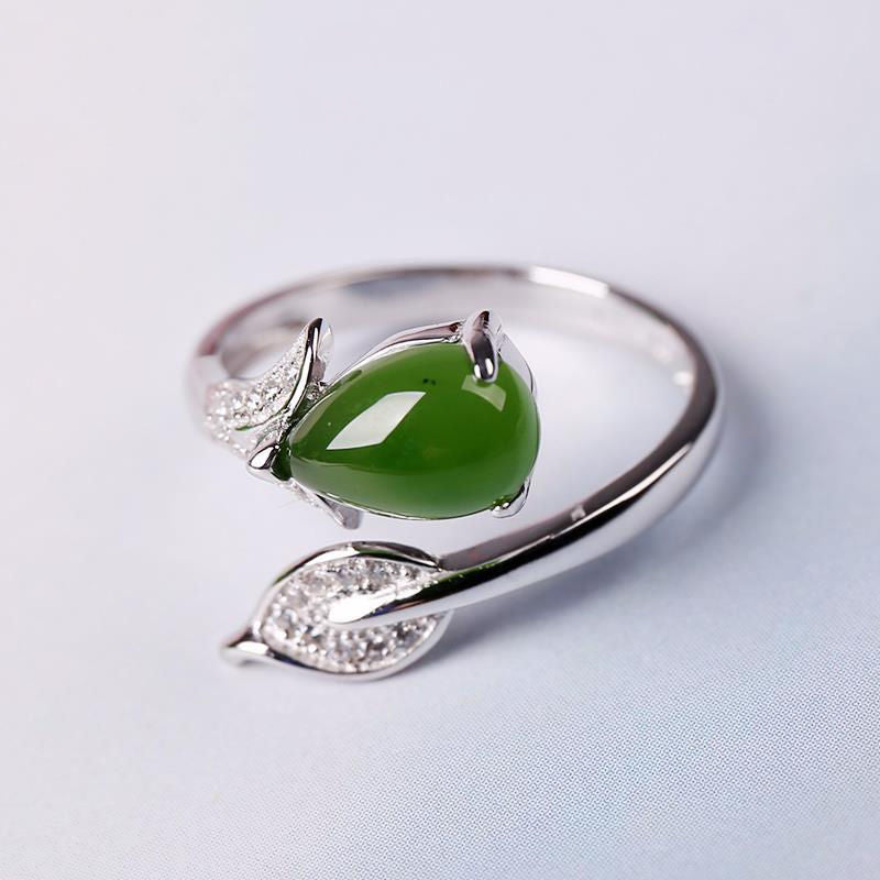 Hetian jade leaf drop opening