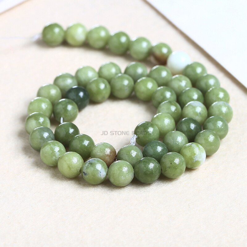 Natural Stone Beads Smooth Natural Southern Jade