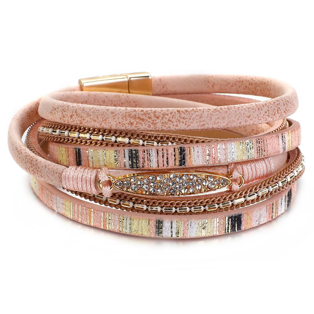 Simple Stripe Leather Bracelet for Women Bohemian