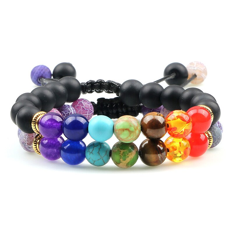 Men Women 8mm Natural Beaded Bracelet Lava