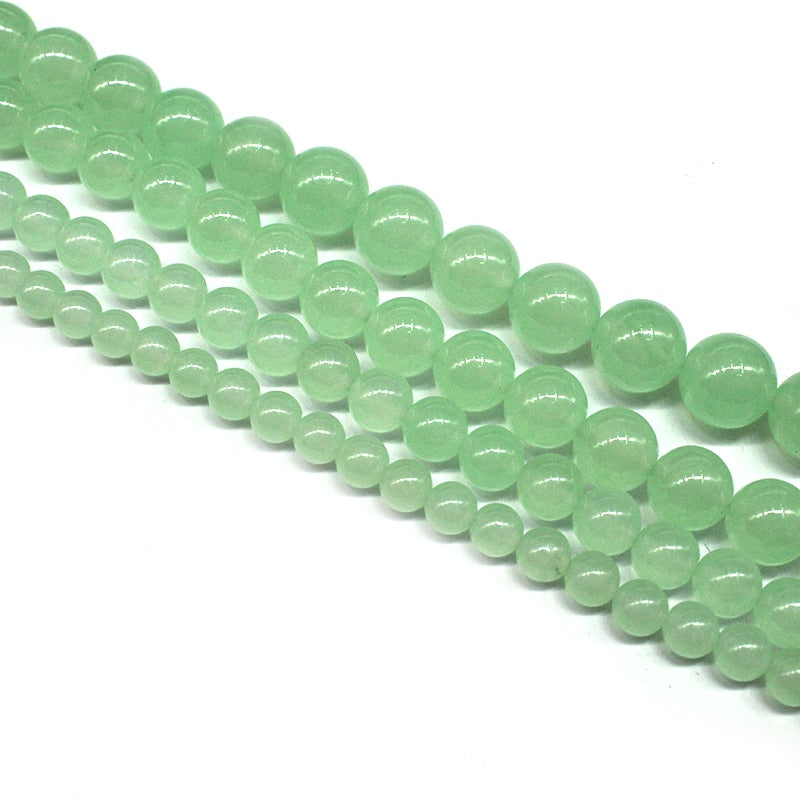 Green Aventurine Chalcedony Jades Natural Stone Beads