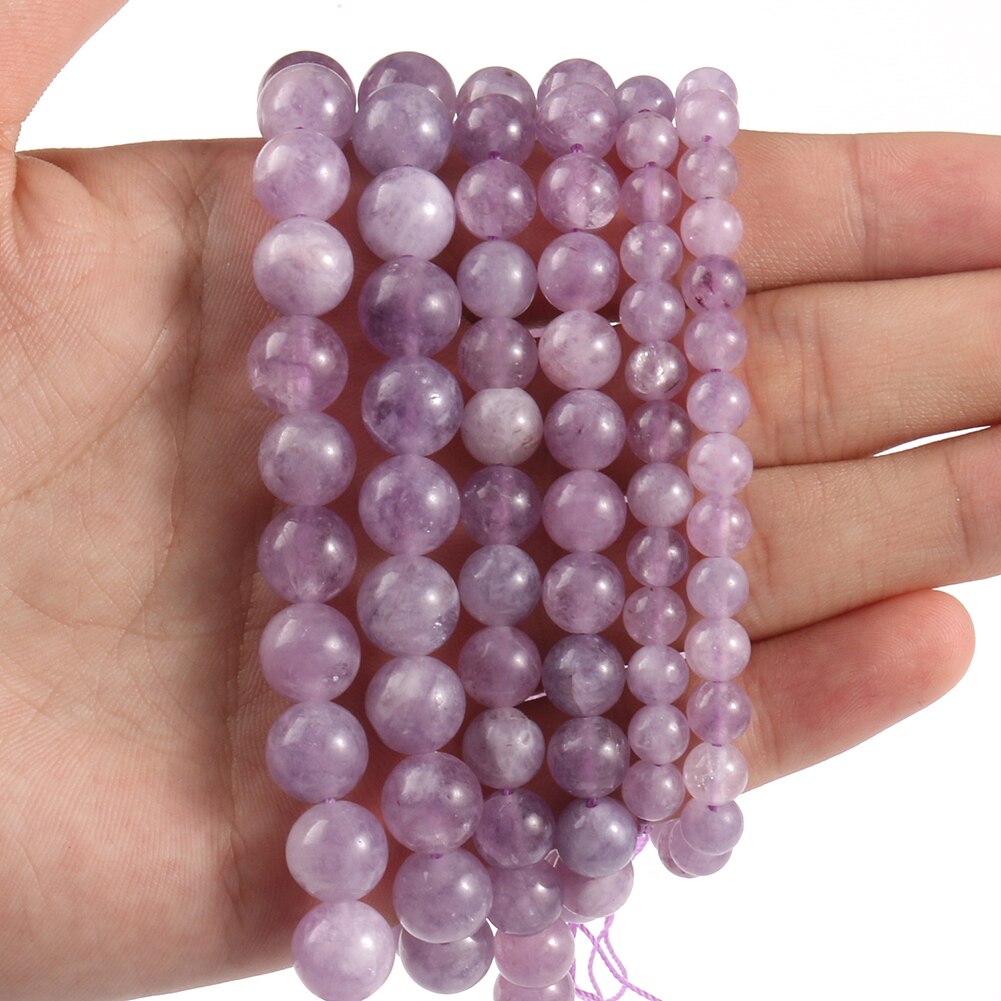 Light Purple Amethysts Crystals Round Loose Jades