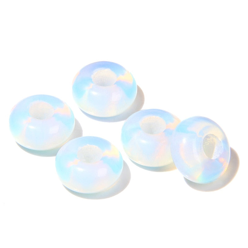 Wholesale Big Hole Bead Pendant Natural Round Jades