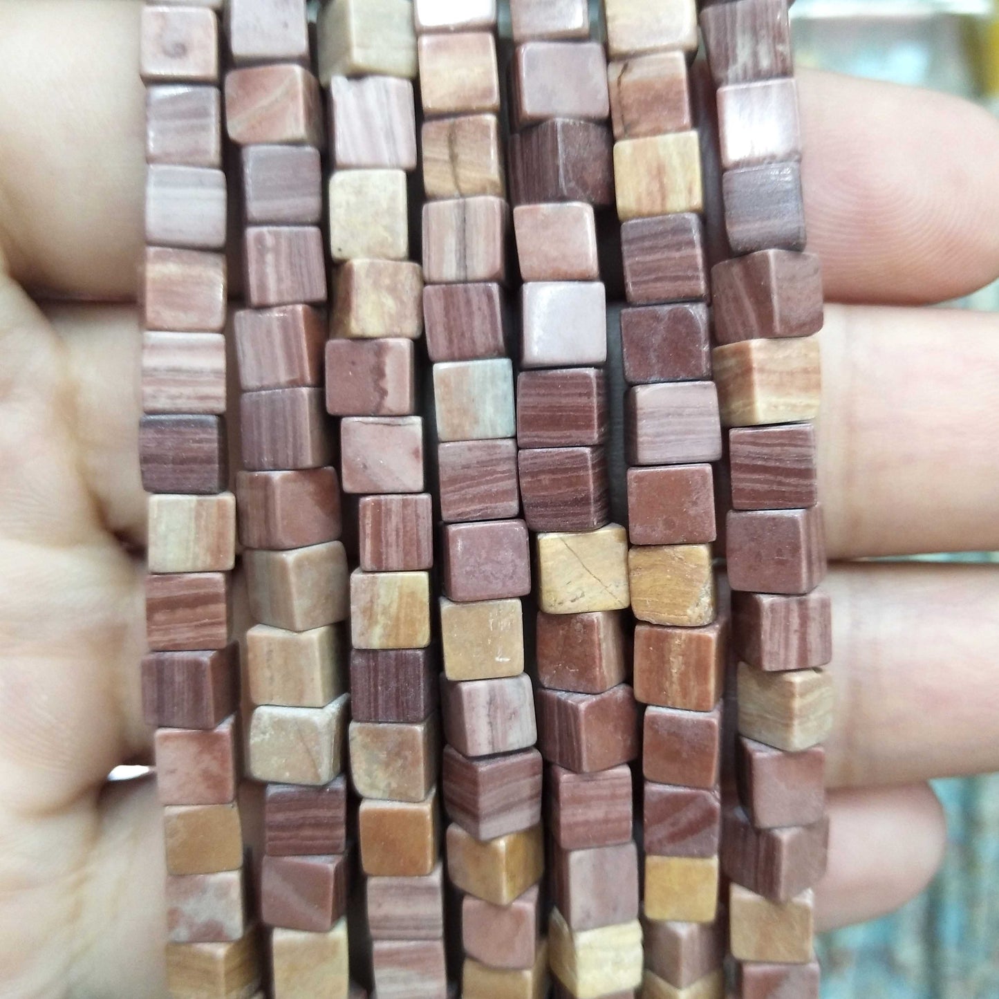 Square Pink Crystal Quartz Agates Jades