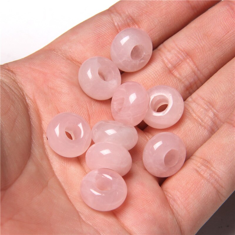 Stone Charms Pendant Spacer Round Big Hole Beads