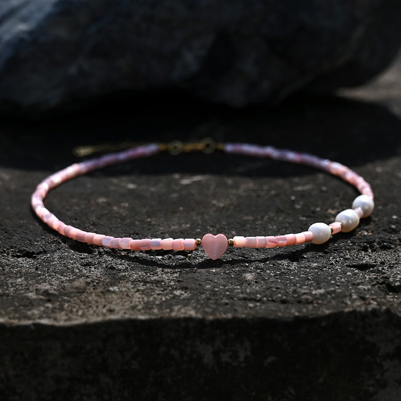 Natural Shell Beads Woman Choker Freshwater Pearl