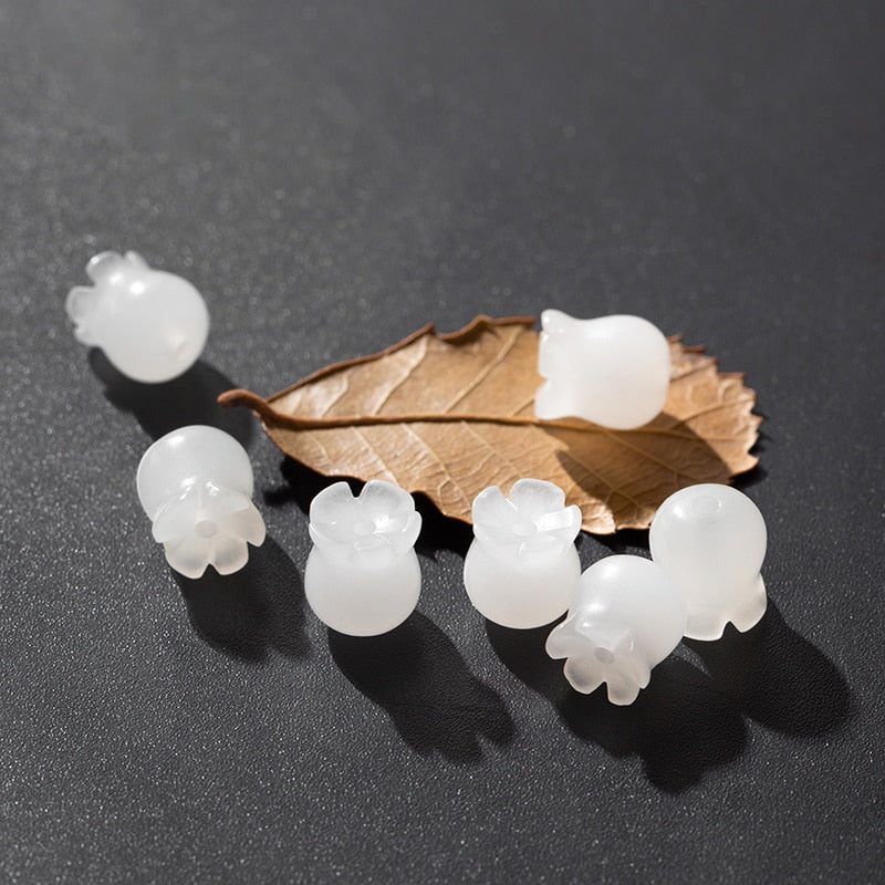 Natural Stone Orchid Shaped Beads