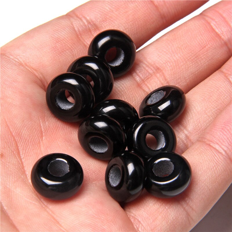 Stone Charms Pendant Spacer Round Big Hole Beads