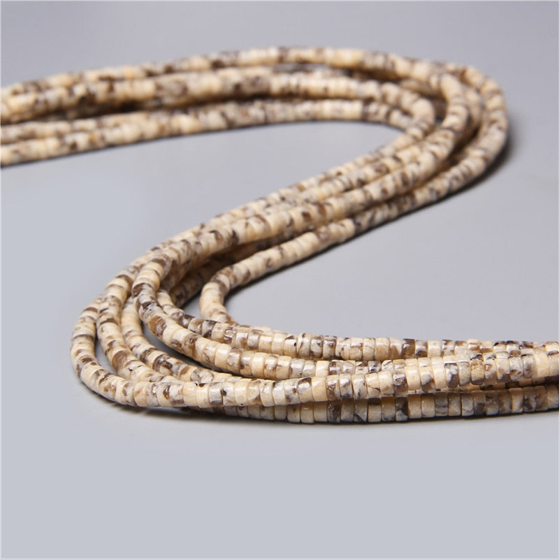 Natural Rondelle Stone Beads Flat Round Jaspers