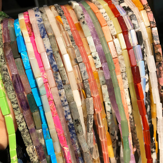 Natural Stone Rectangle Tiger Eye Labradorite Opal Jades