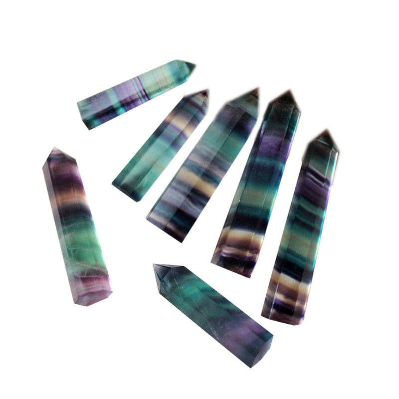 Natural Fluorite Crystal Colorful Striped Fluorite