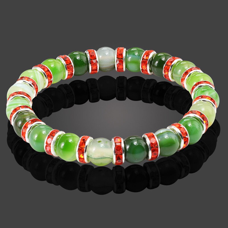 Round Beads Bracelets Bangles Women Crystal