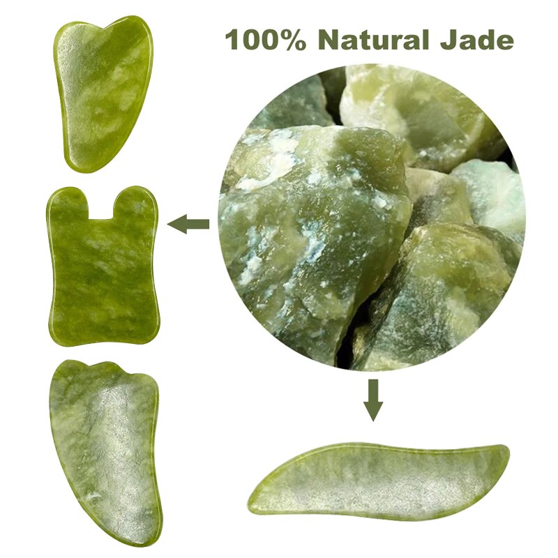 Natural Jade Face Massager Gua Sha Scraper Board