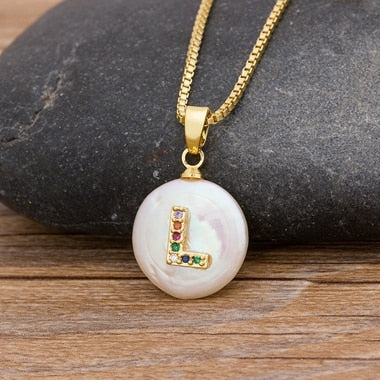 Initial Alphabet A-Z Letters Natural Freshwater Pearl