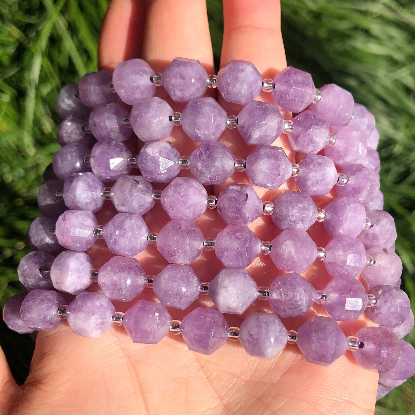 Natural Stone Faceted Amethyst Beads