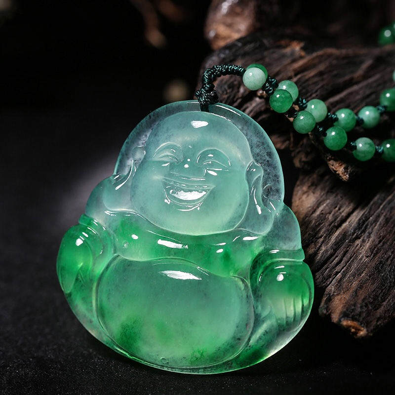 Buddha Pendant Natural Jadeite Necklace