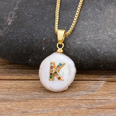 Initial Alphabet A-Z Letters Natural Freshwater Pearl