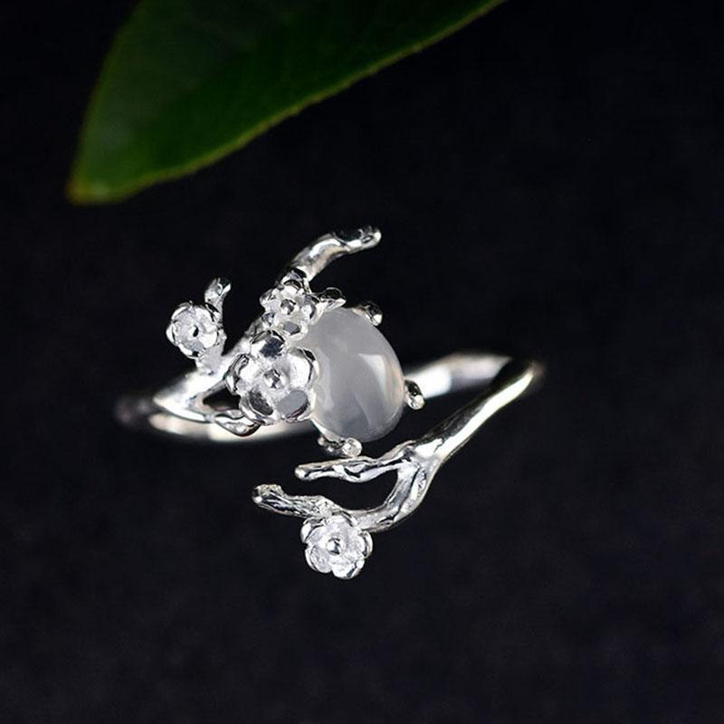 Moonlight white chalcedony plum opening adjustable