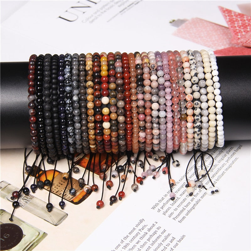 Vintage Natural Stone Bracelet Men Chakras Beads
