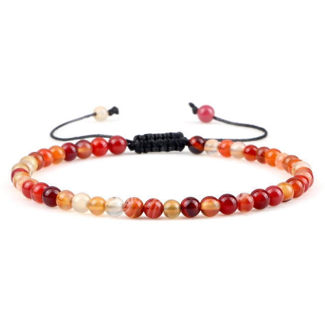 Mini Beads Bracelets for Women Men Round Agates