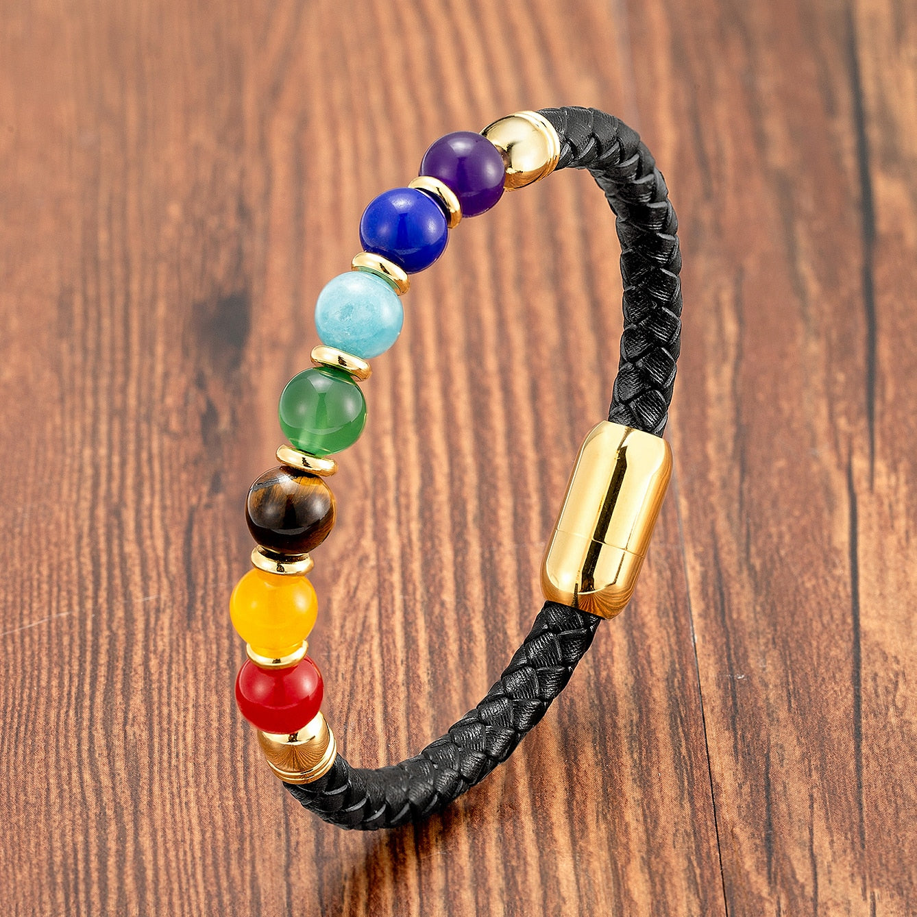 Chakra Bracelet For Women Round Natural Stone