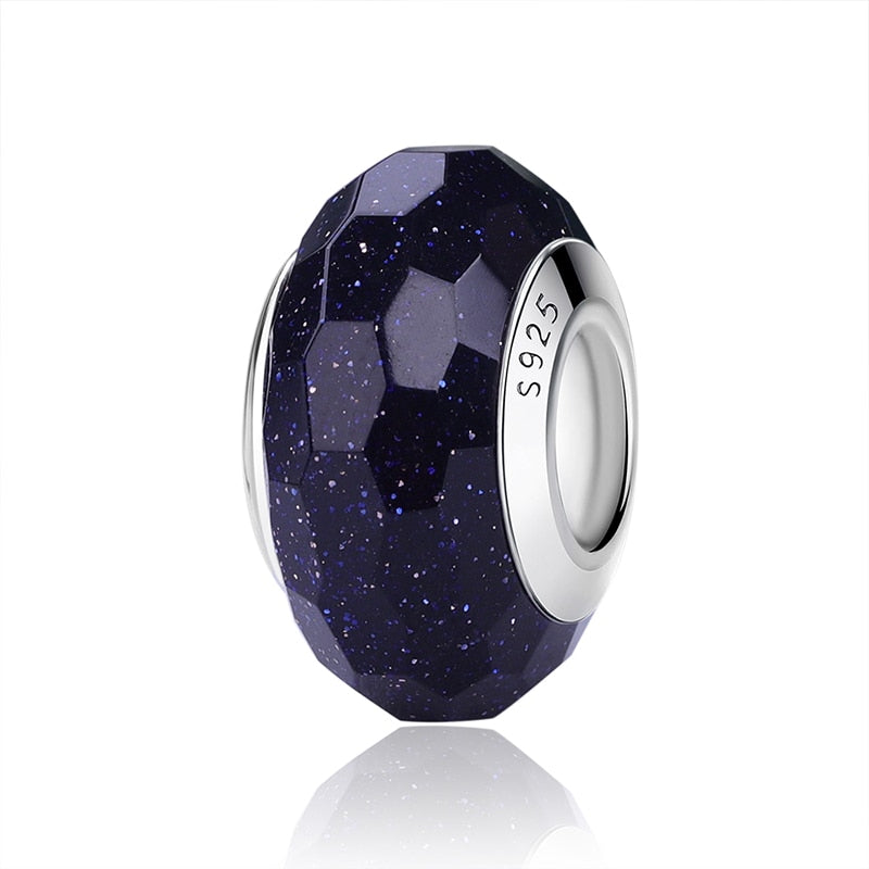 Sterling Silver Glass Bead Wood Stone Murano Flower