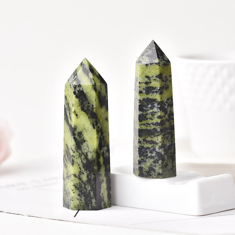 Healing Stone Natural Quartz Ink Lines jade