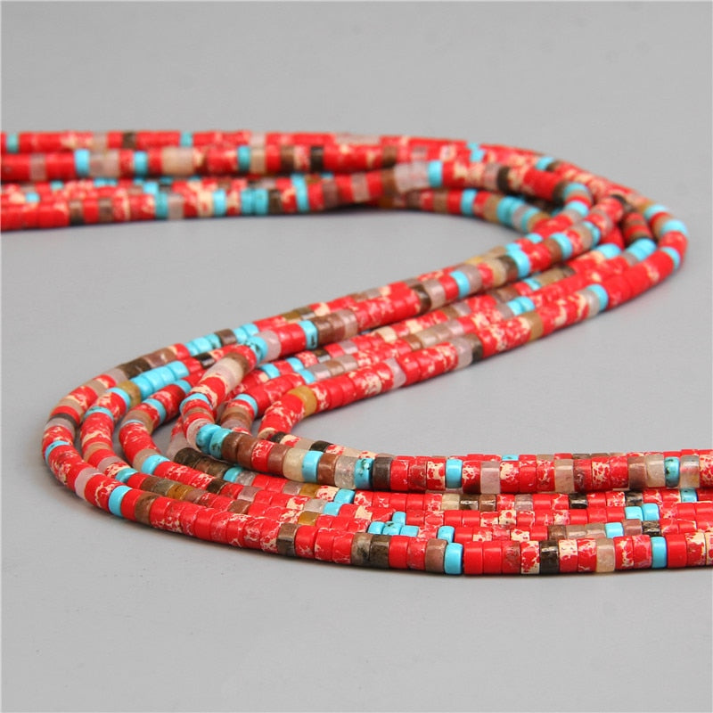 Natural Rondelle Stone Beads Flat Round Jaspers