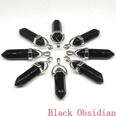 Natural Stone Hexagonal Quartz Pendulum Column Crystal