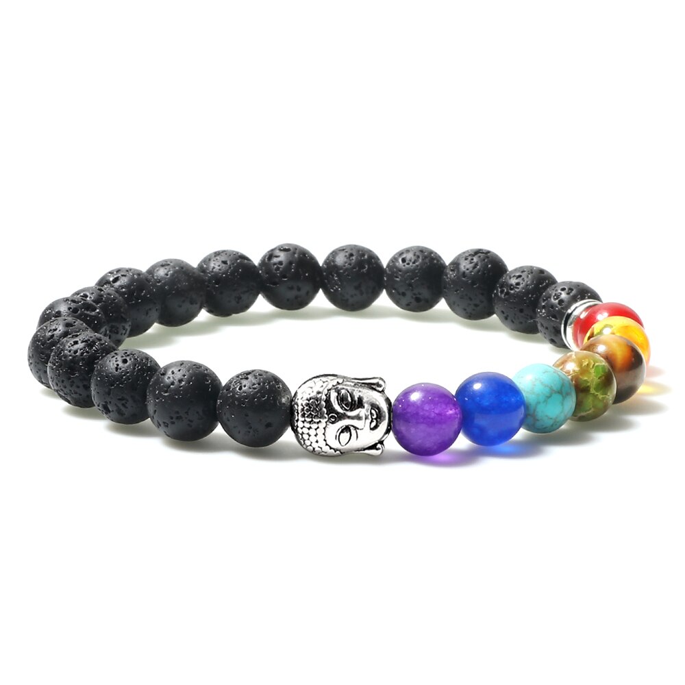 Natural Volcanic Rock Stone Men Bracelets